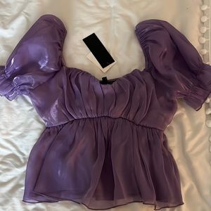 Purple puff sleeve top